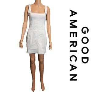 Good American Denim Shift Dress NWT White Med